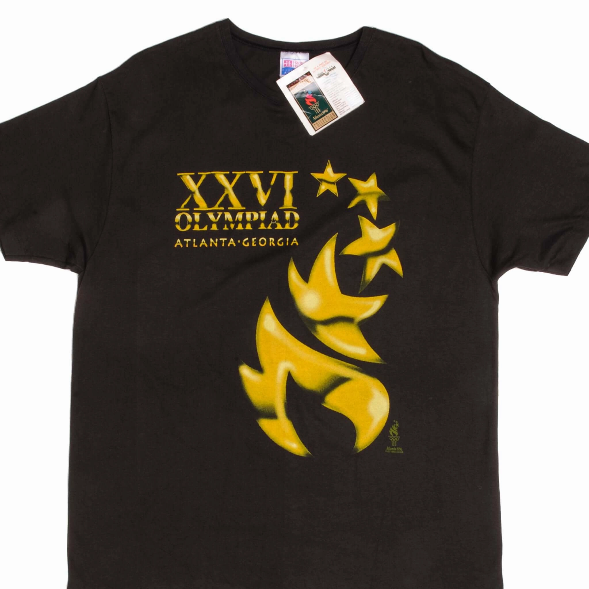 VINTAGE DEADSTOCK ATLANTA OLYMPICS 1996 TEE SHIRT SIZE XL MADE IN USA Abrasion Resistant Fabric