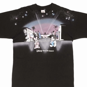 Perfect Fit Wear UltraSoftBrushedInterior VINTAGE DISNEY MICKEY & MINNIE MOUSE ALL OVER PRINT MGM TEE SHIRT LARGE MADE USA