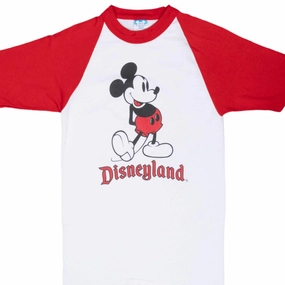 Denim combination Active Design VINTAGE DISNEY MICKEY MOUSE DISNEYLAND RAGLAN 1990S TEE SHIRT XS MADE IN USA