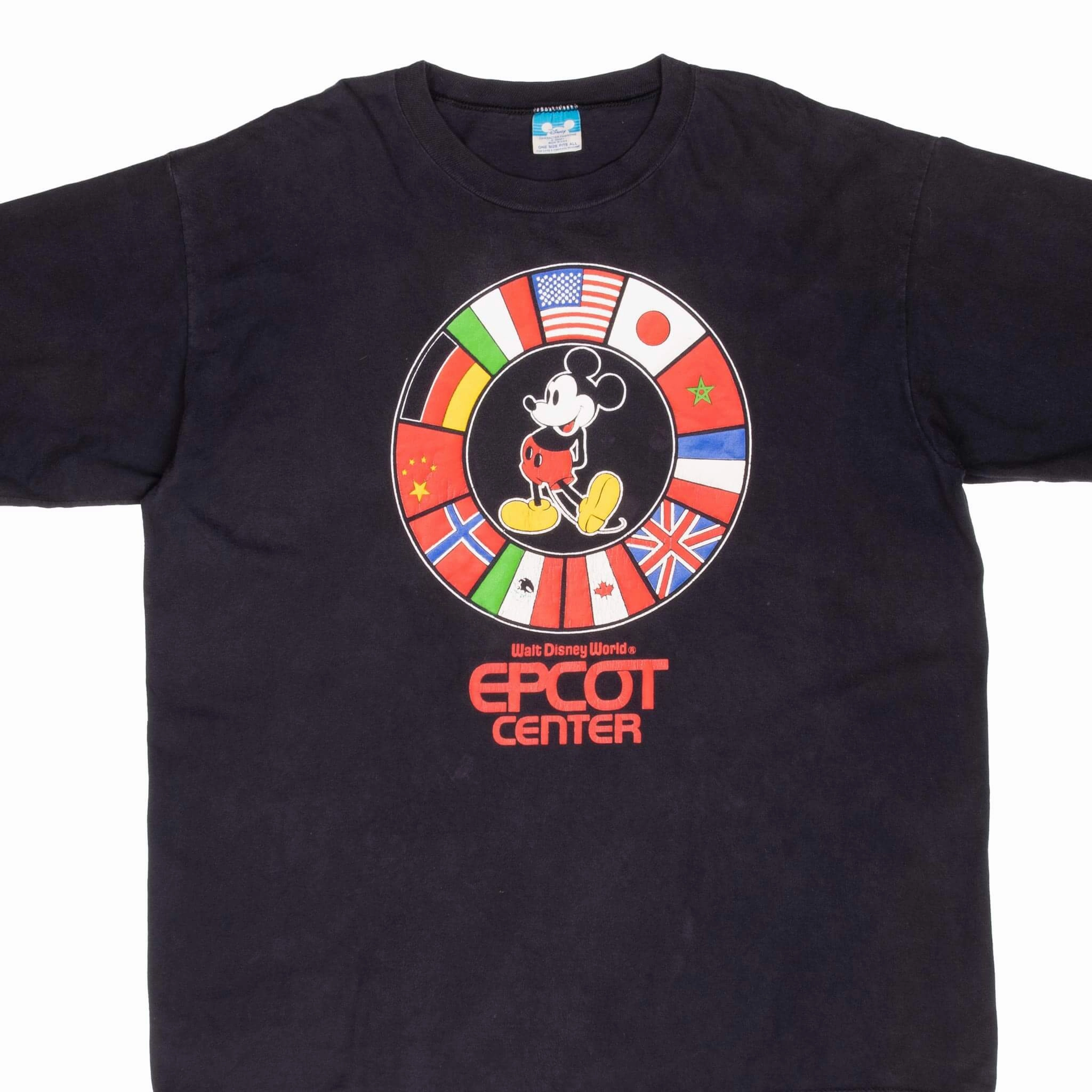 VINTAGE DISNEY MICKEY MOUSE EPCOT 1990S TEE SHIRT XL MADE IN USA Indoor Event Durable Colorfast Finish