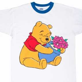 Comfort Waist VINTAGE DISNEY WINNIE THE POOH FLOWER RINGER TEE SHIRT 1990S XL