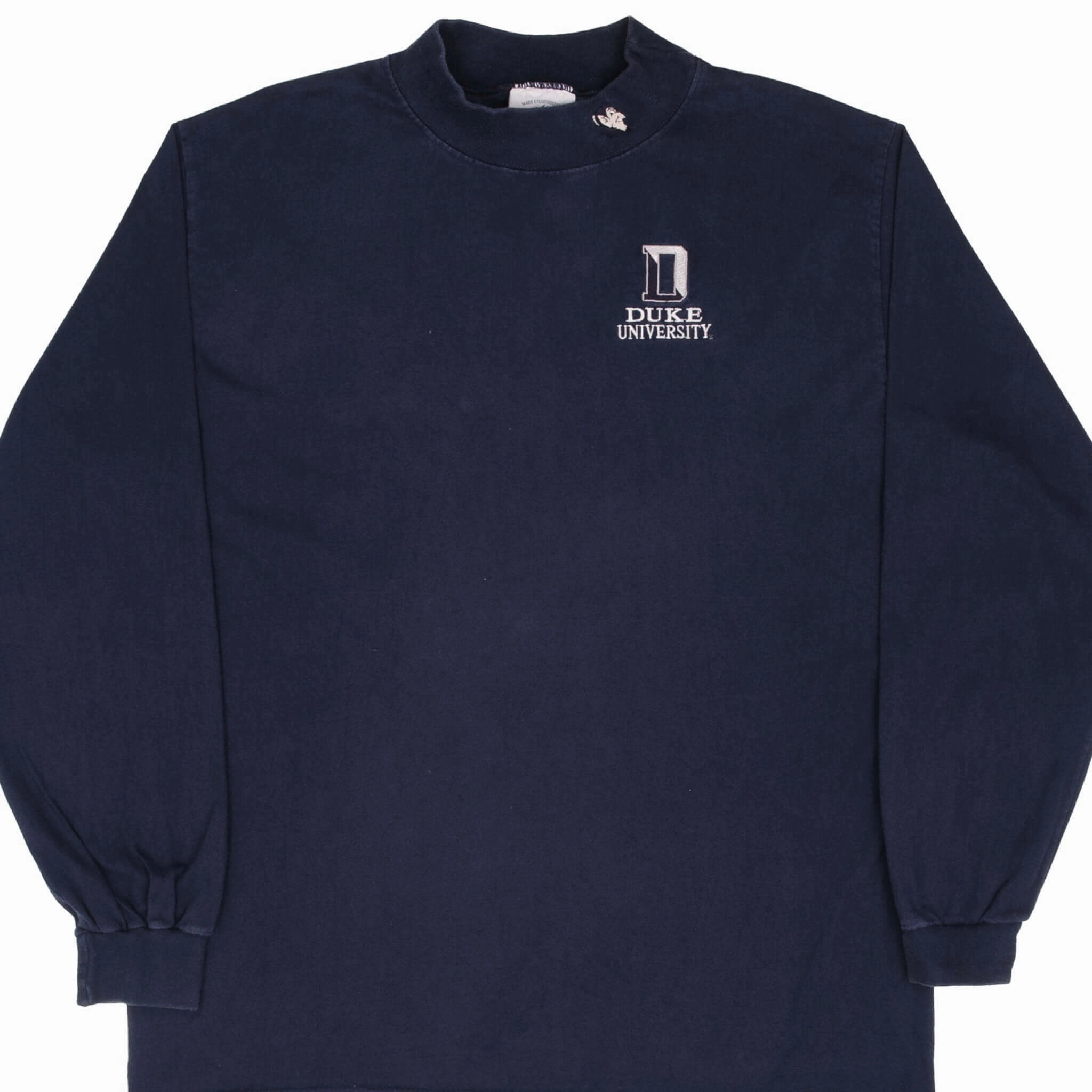 VINTAGE DUKE UNIVERSITY LONG SLEEVE TURTLE NECK TEE SHIRT 1990S XL MADE IN USA Machine washable