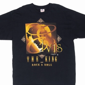 Durable Collar Construction Adult Wear VINTAGE ELVIS PRESLEY THE KING OF ROCK N ROLL TEE SHIRT 2000 XL