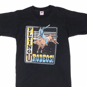VINTAGE FLYING U RODEOS TEE SHIRT 1990S SIZE SMALL MADE IN USA Casual Layer Wear Long Lasting Color