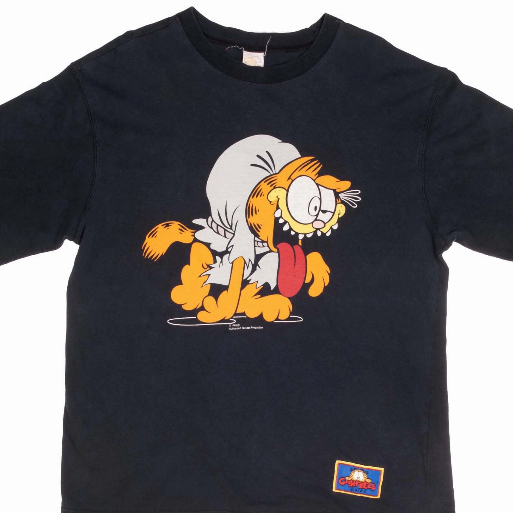VINTAGE GARFIELD ZOMBIE HALLOWEEN 1990S TEE SHIRT SIZE LARGE Relaxed Comfort Wear