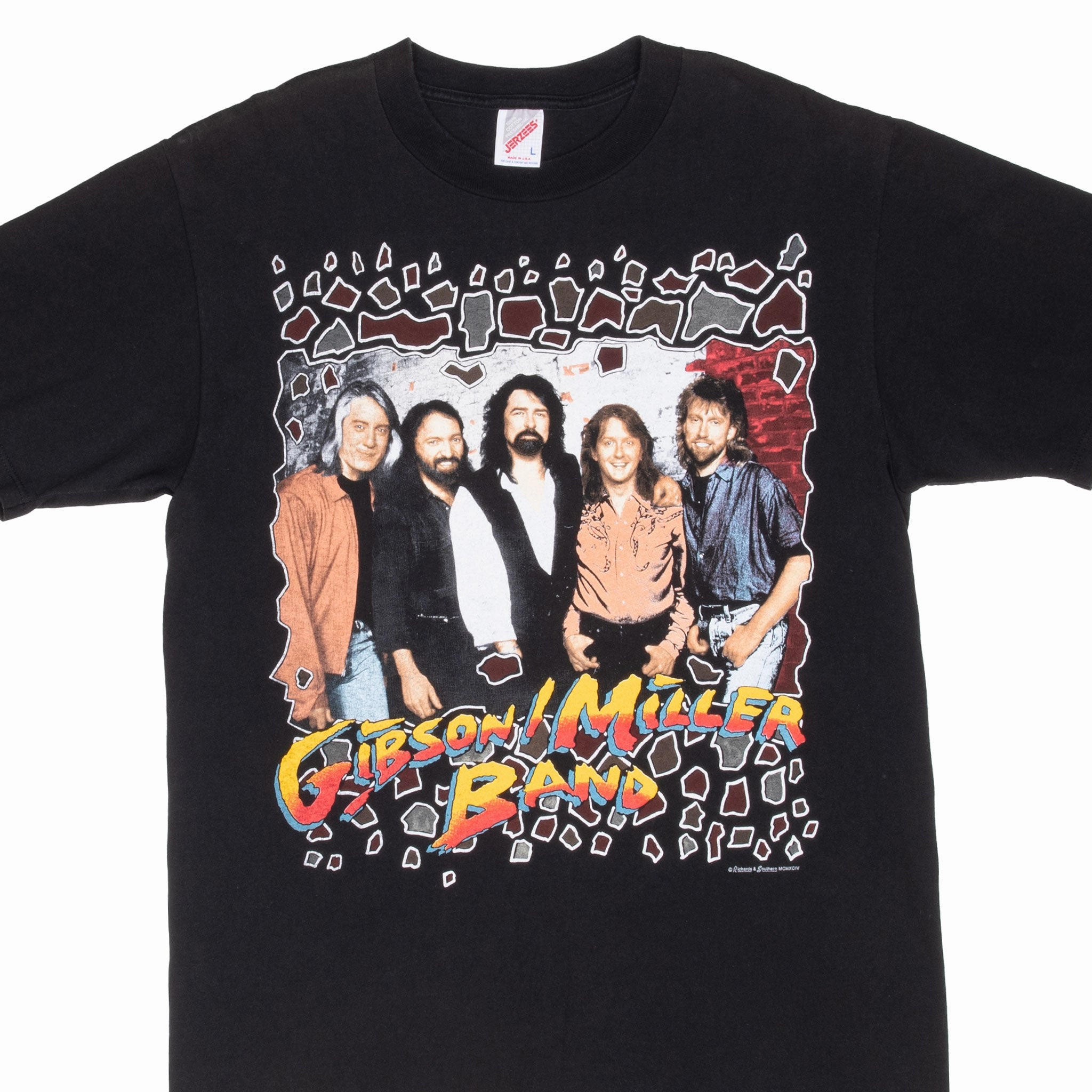 VINTAGE GIBSON MILLER BAND TOUR TEE SHIRT 1994  LARGE MADE IN USA Cozy Design Fit