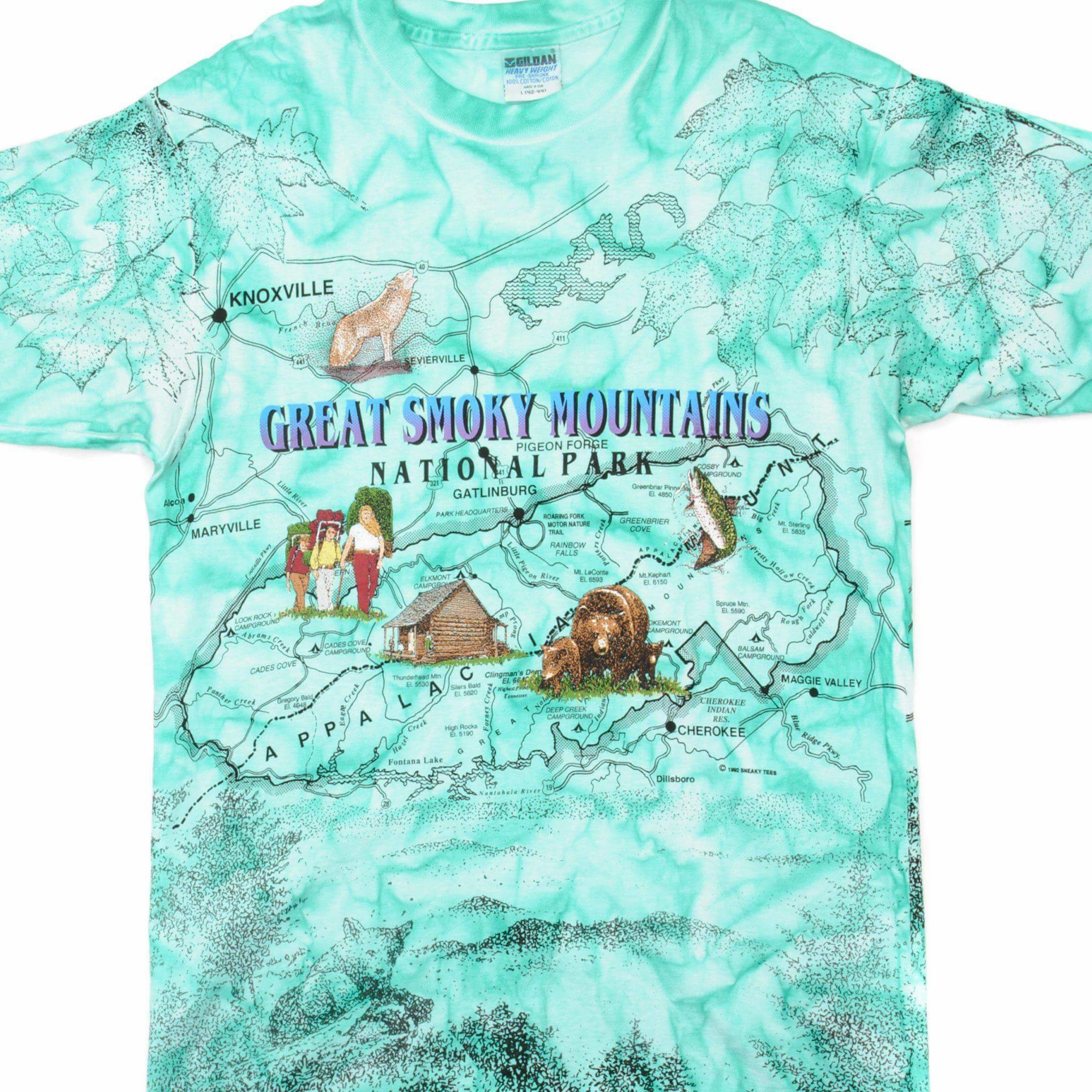 Quick Fit VINTAGE GREAT SMOKY MOUNTAINS NATIONAL PARK TEE SHIRT 1992 MEDIUM MADE IN USA
