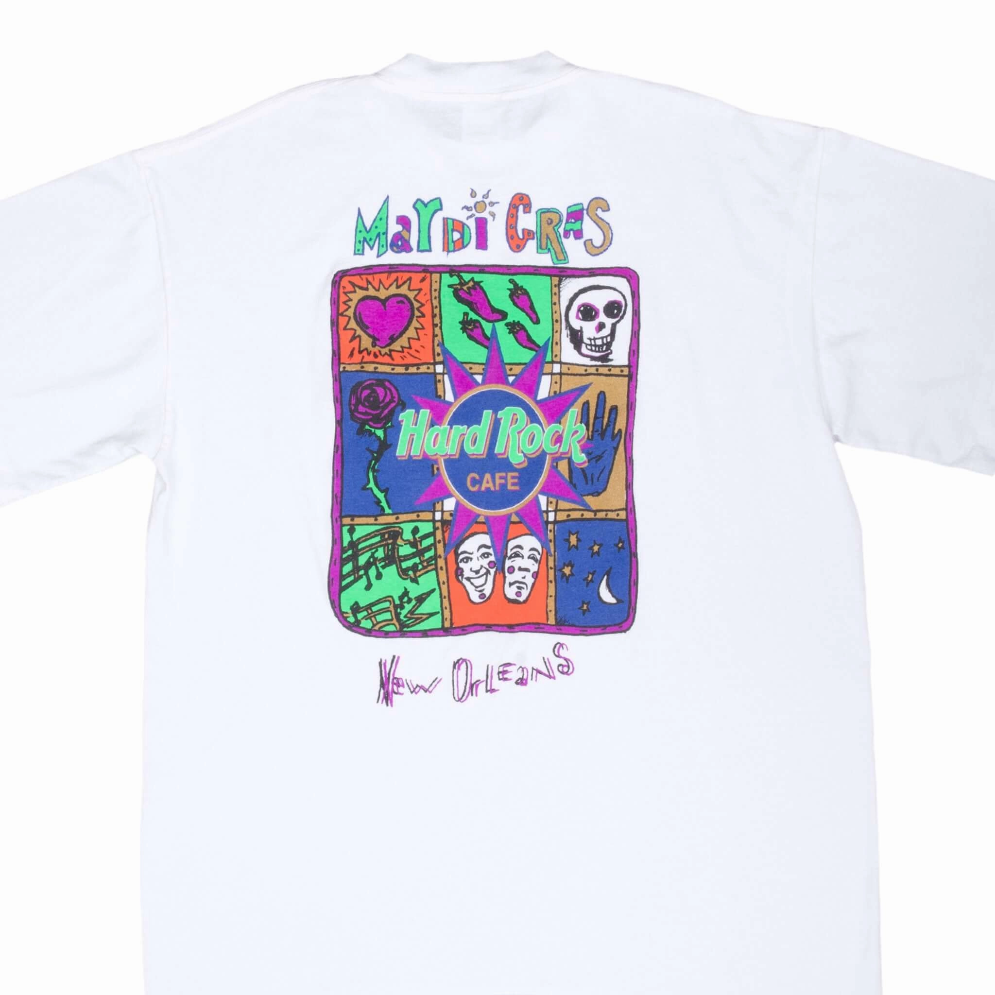 Pocket Detailing VINTAGE HARD ROCK CAFE MARDI GRAS NEW ORLEANS TEE SHIRT 1990S LARGE MADE USA