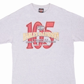 SoftenedTexturedWeave VINTAGE HARLEY DAVIDSON 105 YEARS ANNIVERSARY MILWAUKEE TEE SHIRT 2008 LARGE