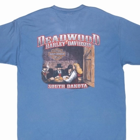 casual and comfortable Circular Knit Construction VINTAGE HARLEY DAVIDSON DEADWOOD NORTH DAKOTA TEE SHIRT 2008 XL