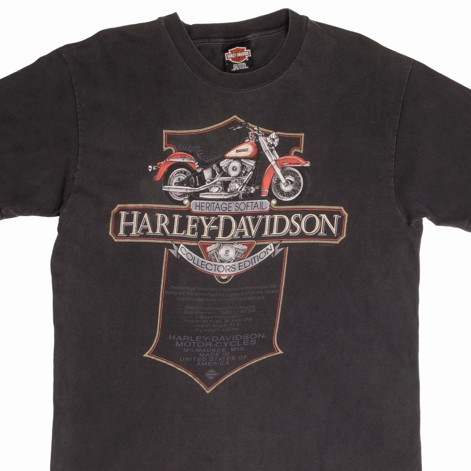 VINTAGE HARLEY DAVIDSON DES MOINES IOWA TEE SHIRT 1990 LARGE MADE IN USA Ultra Soft Texture warm weather