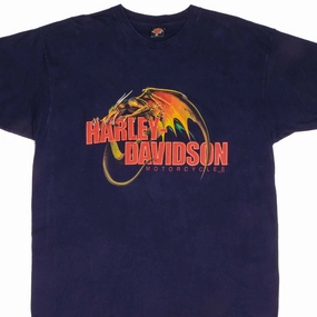UV resistant Casual Flex Fit VINTAGE HARLEY DAVIDSON DRAGON 2001 TEE SHIRT SIZE XL MADE IN USA