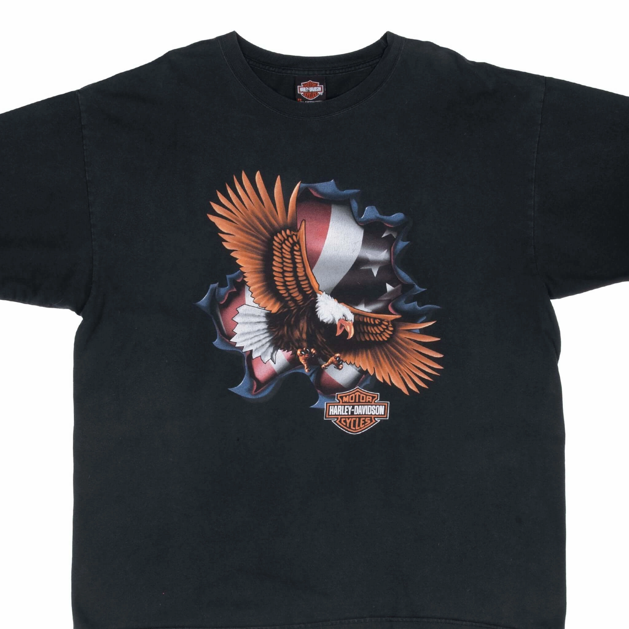 Casual Chic Look UV Protection Fabric VINTAGE HARLEY DAVIDSON EAGLE VIRGINIA BEACH 2004 TEE SHIRT 2XL