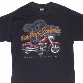 EasyCareFinish VINTAGE HARLEY DAVIDSON FATBOY FORT WORTH TEXAS 2002 TEE SHIRT LARGE MADE IN USA