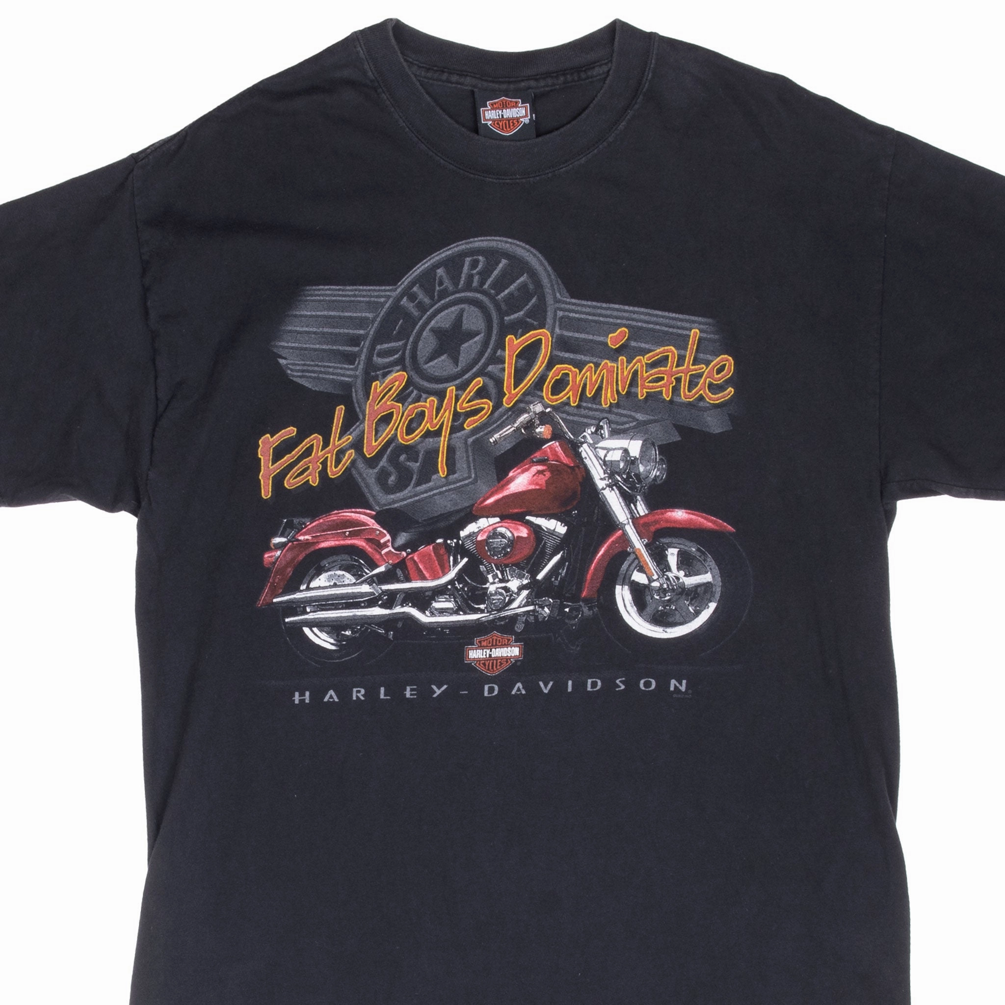 EasyCareFinish VINTAGE HARLEY DAVIDSON FATBOY FORT WORTH TEXAS 2002 TEE SHIRT LARGE MADE IN USA