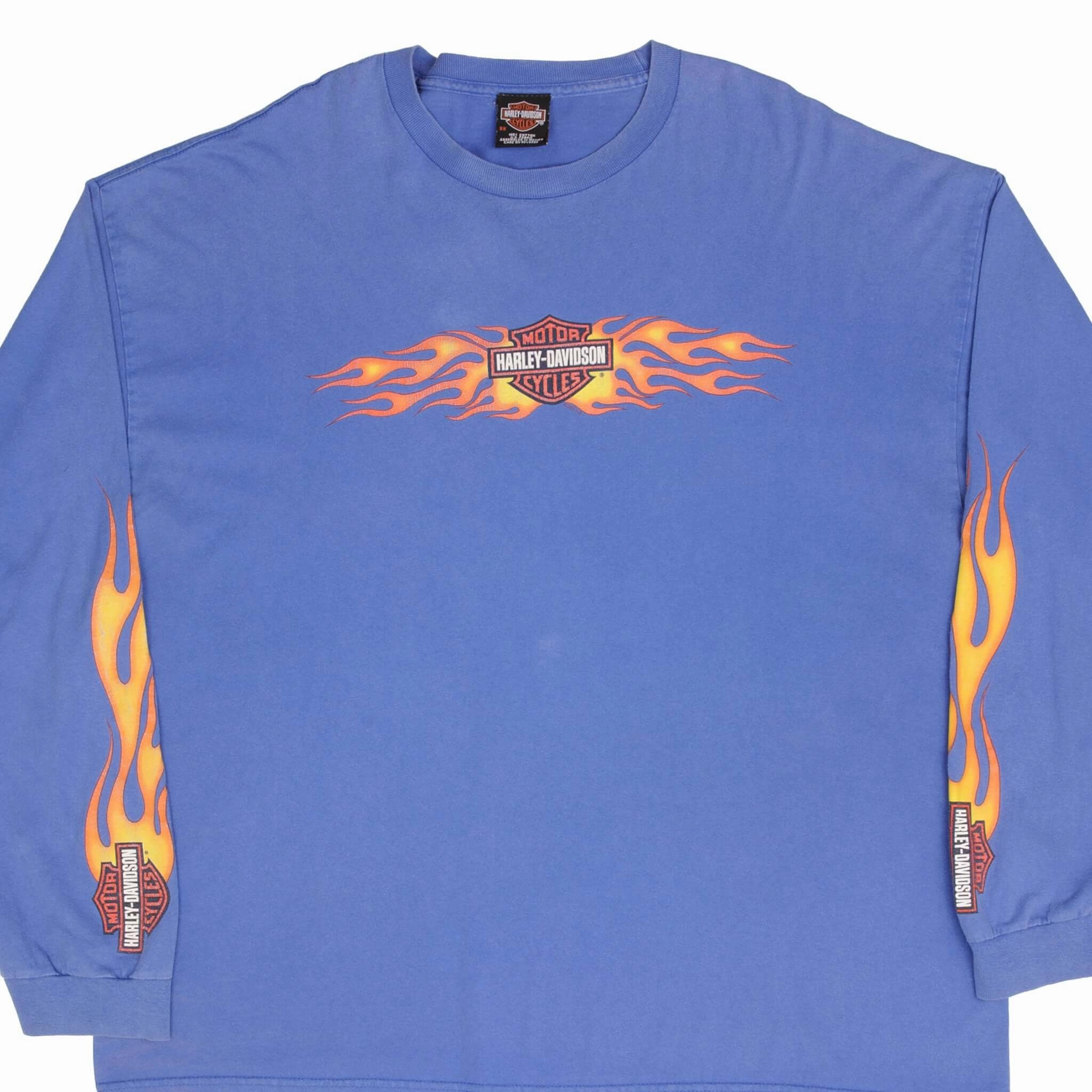 Fashionable Wear All-Season Comfort Wear VINTAGE HARLEY DAVIDSON FLAME LONG SLEEVE TEE SHIRT 2003 SIZE 3XL