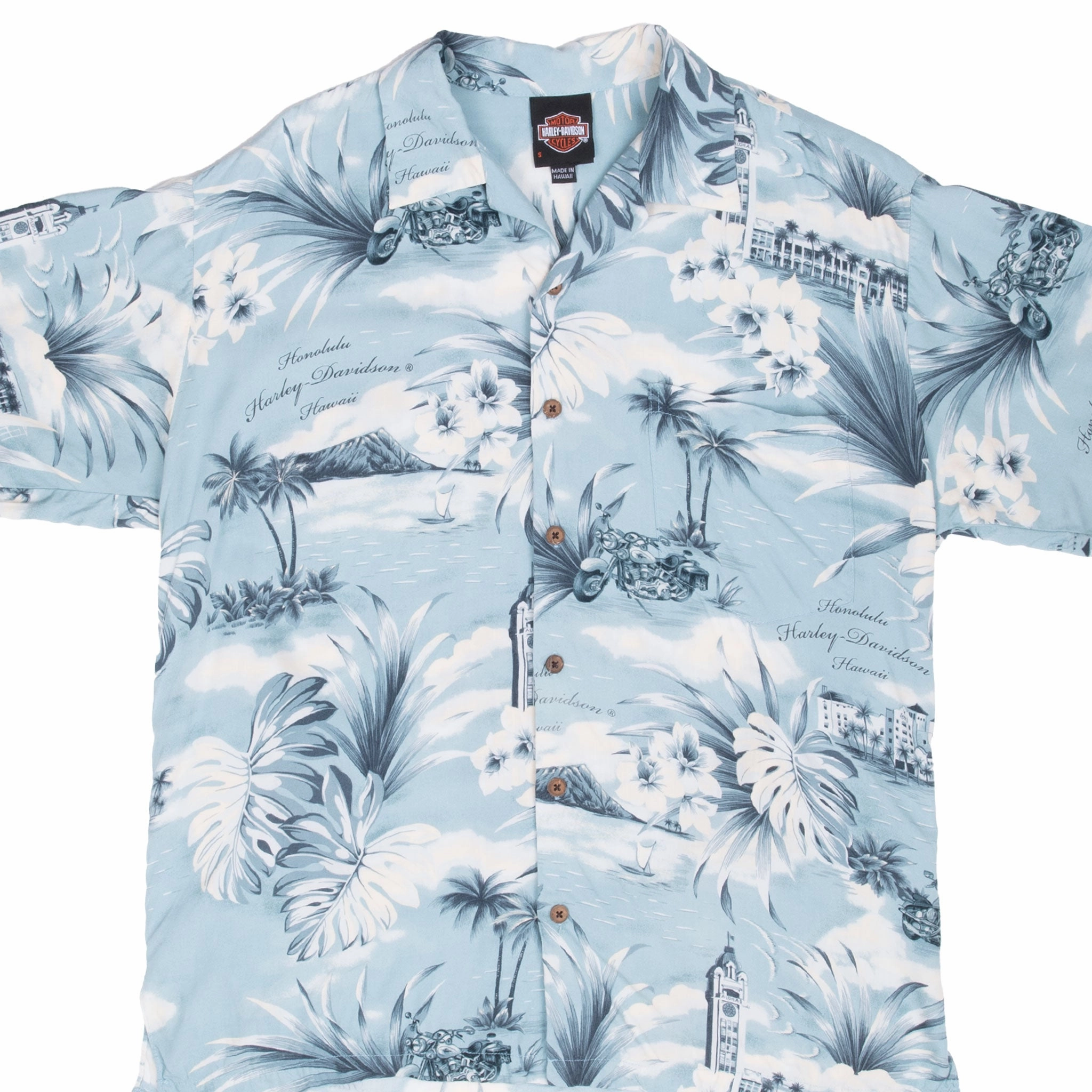 VINTAGE HARLEY DAVIDSON HAWAIIAN SHIRT SMALL 1990S MADE IN HAWAII Relaxed Smart