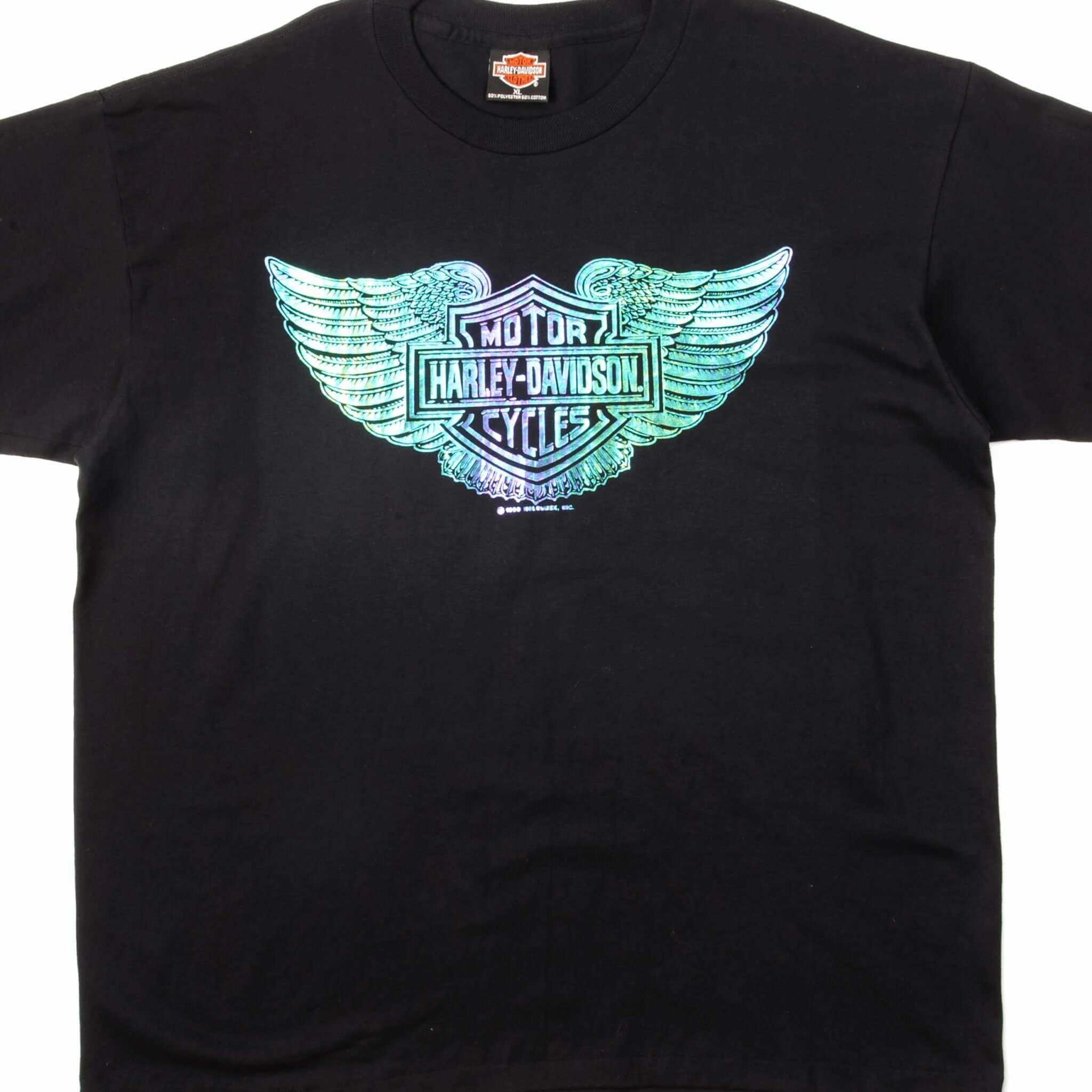 Perfect Layer VINTAGE HARLEY DAVIDSON IRIDESCENT TEE SHIRT 1990 SIZE XL MADE IN USA