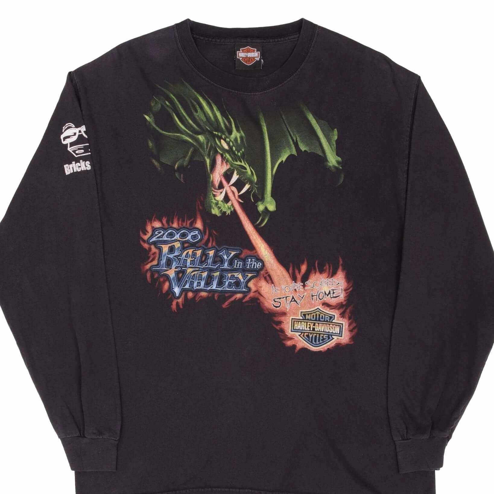 Seam Free Shoulders Active Comfort Wear VINTAGE HARLEY DAVIDSON LONG SLEEVES DRAGON 2008 TEE SHIRT SIZE MEDIUM