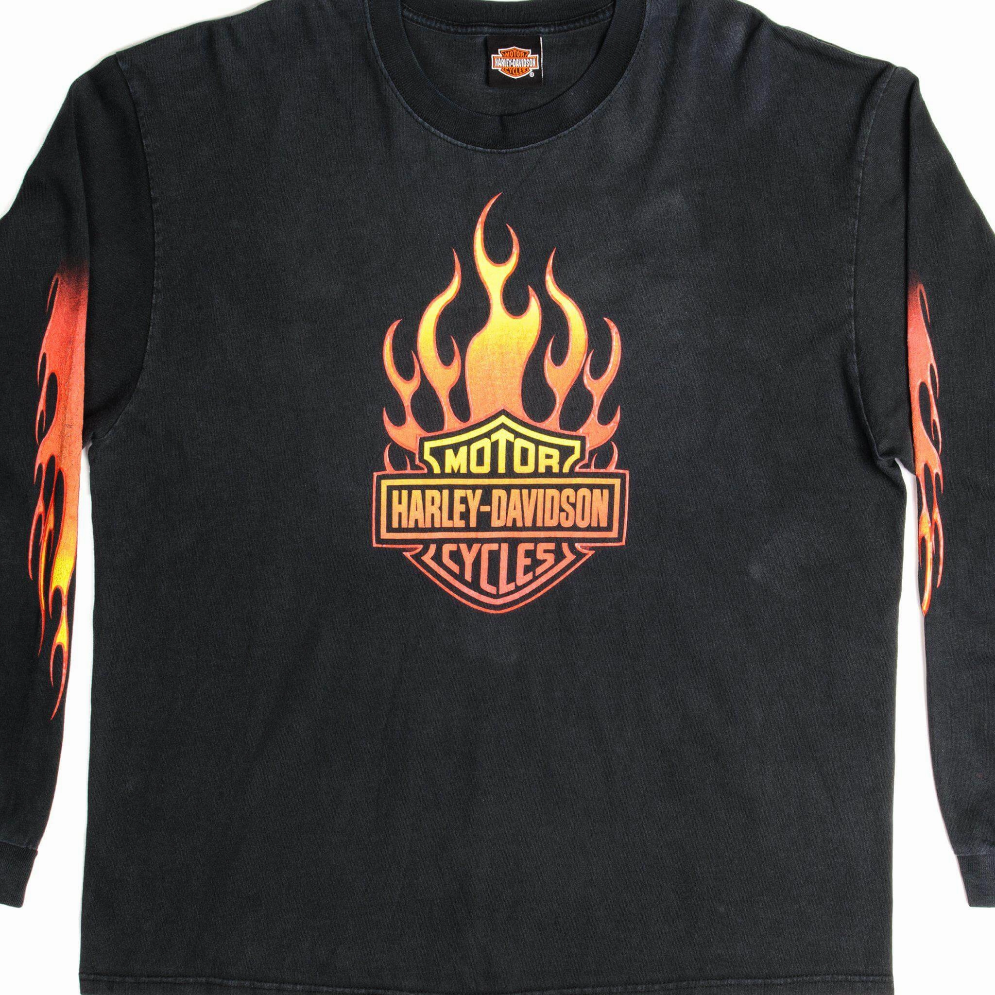 skinny but not tight VINTAGE HARLEY DAVIDSON LONG SLEEVES TEE SHIRT SIZE XL