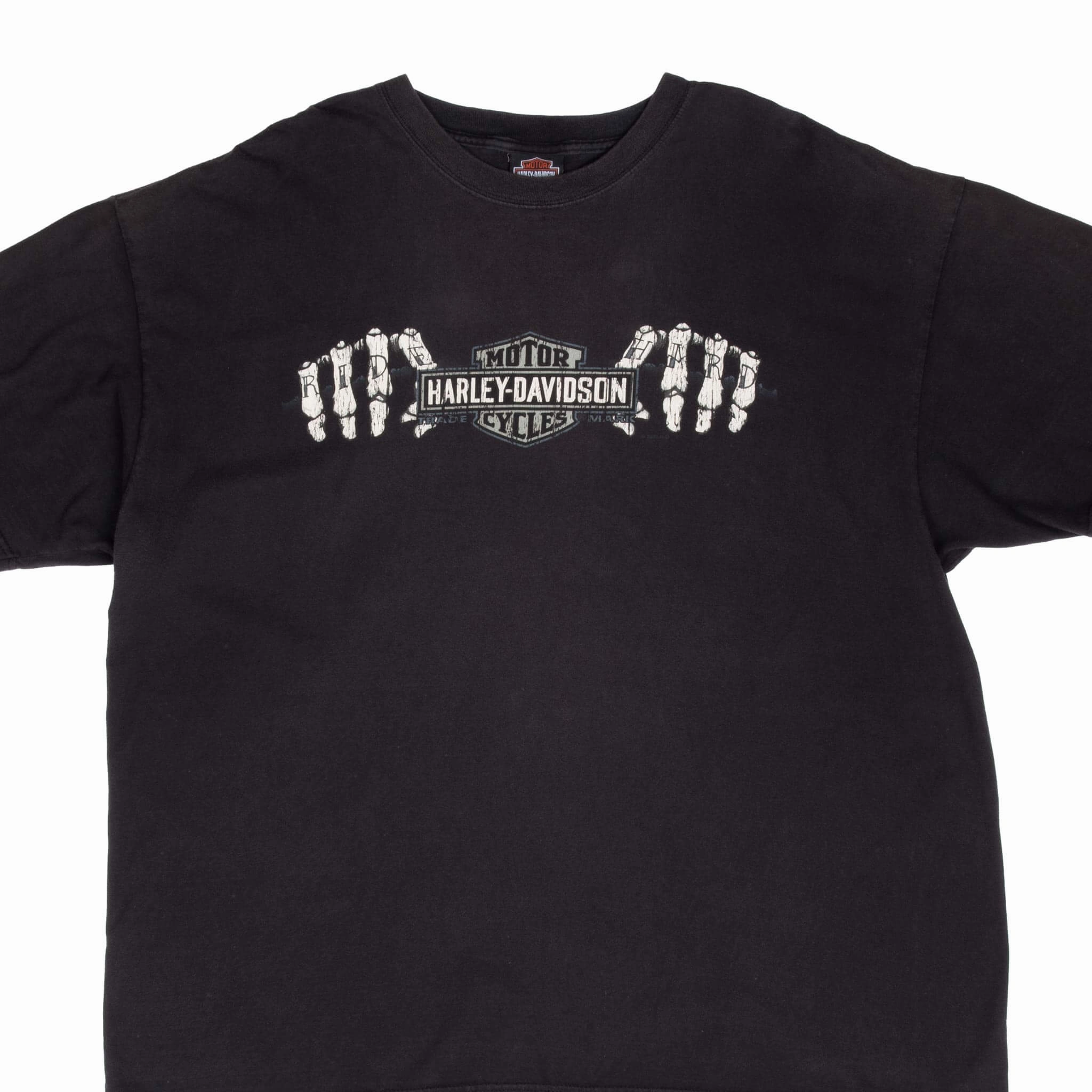 VINTAGE HARLEY DAVIDSON LOS ANGELES 2010 TEE SHIRT 2XL Stretchable Armholes Vibrant Prints