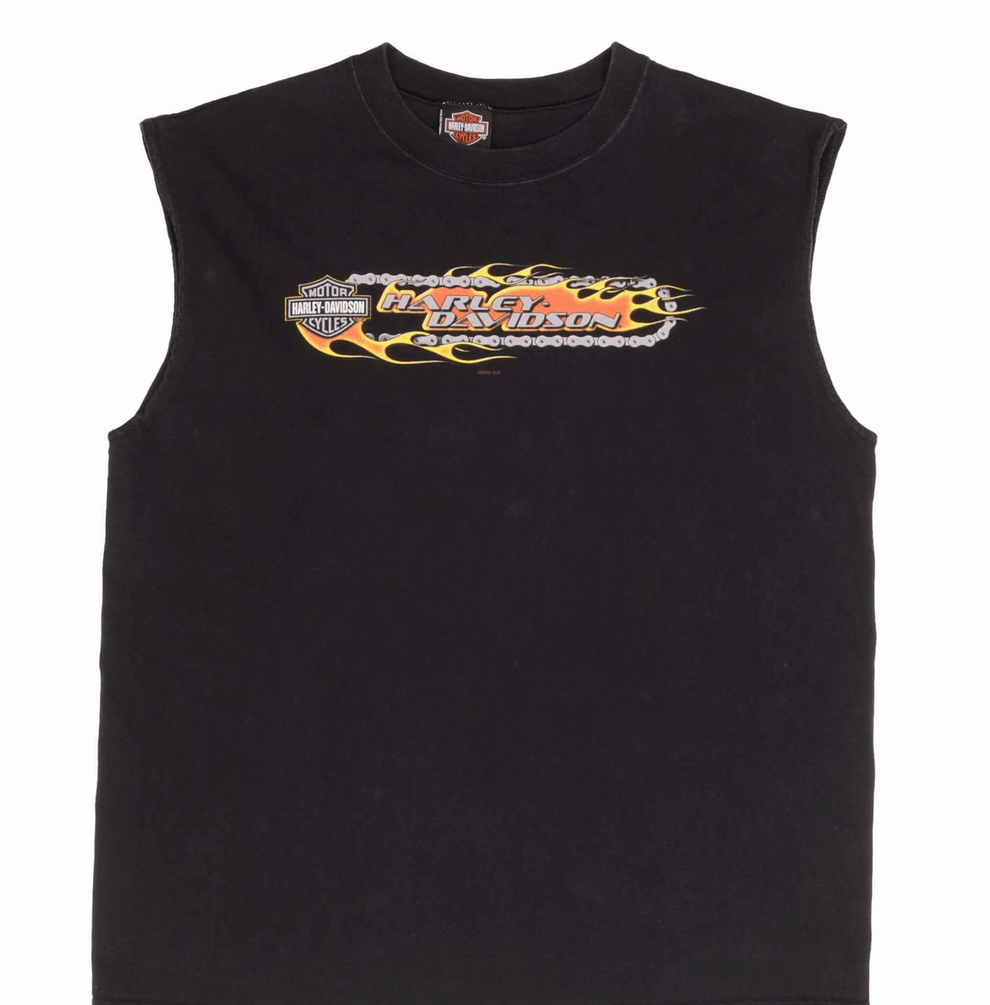 Lightweight Comfort Modern Fit VINTAGE HARLEY DAVIDSON MONROE SANDUSKI TANK TOP TEE SHIRT 2002 XL MADE IN USA