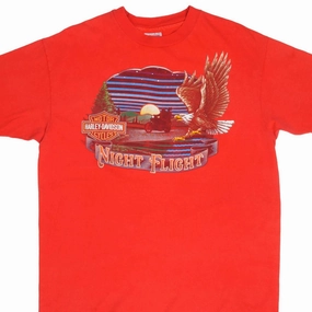 VINTAGE HARLEY DAVIDSON NIGHT FLIGHT 1990 TEE SHIRT SIZE LARGE MADE IN USA Street Smart