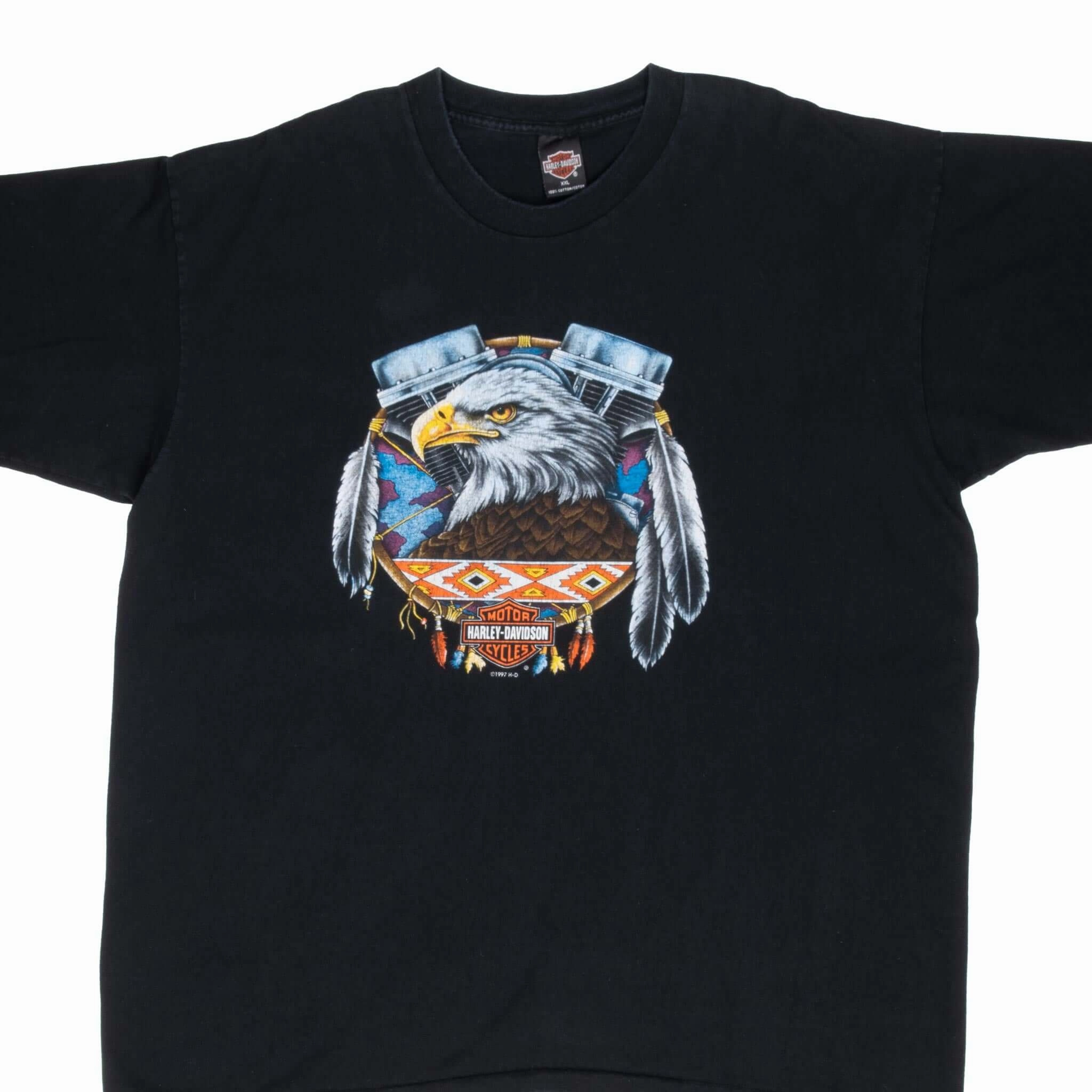 VINTAGE HARLEY DAVIDSON OMAHA NEBRASKA EAGLE TEE SHIRT 1997 2XL MADE IN USA slim fit Sporty and Cool