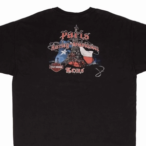 Washable Stretch Wear VINTAGE HARLEY DAVIDSON PARIS TEXAS 2007 TEE SHIRT SIZE 3XL