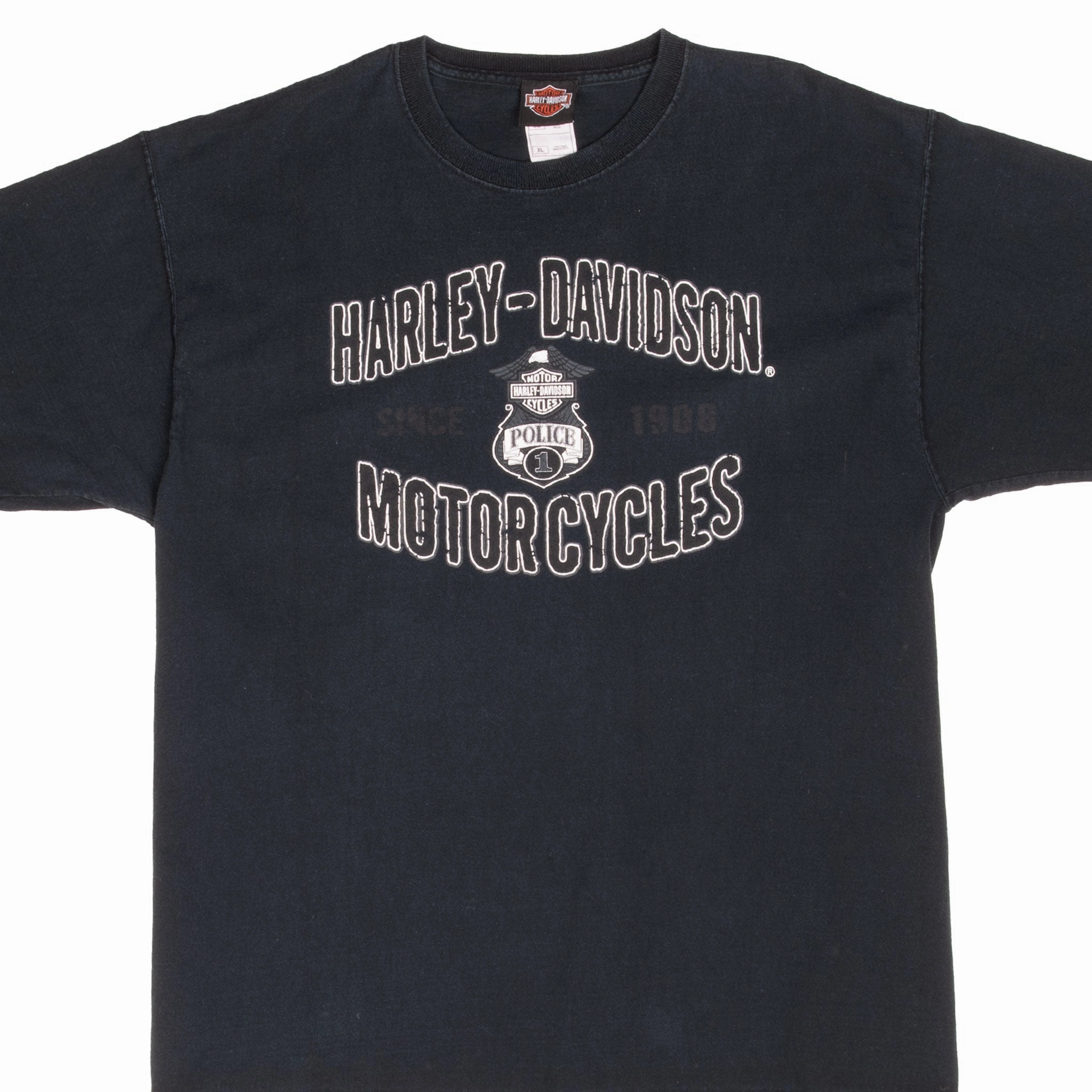 casual and comfortable Light and Breathable VINTAGE HARLEY DAVIDSON POLICE TEE SHIRT 1990S LARGE MADE IN USA