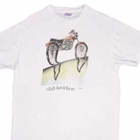 NonRestrictive Cut VINTAGE HARLEY DAVIDSON SALVATORE DALI ART TEE SHIRT 1990S SIZE XL