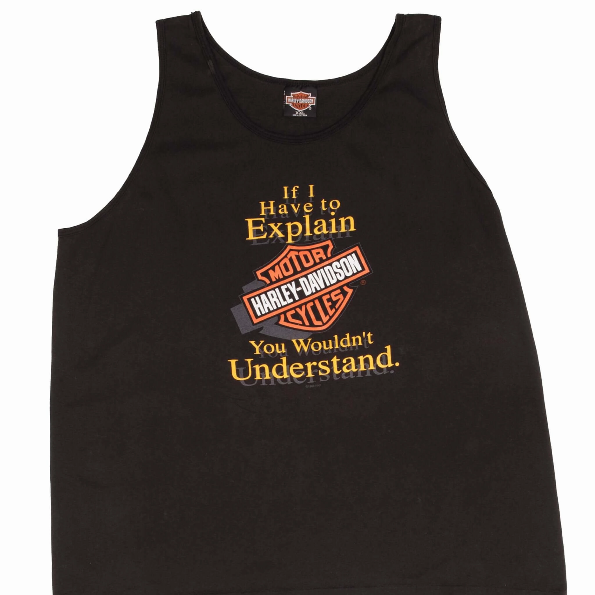 Lightweight Look Airflow Ventilation Design VINTAGE HARLEY DAVIDSON SKAGIT TANK TOP TEE SHIRT 1998 SIZE 2XL MADE IN USA