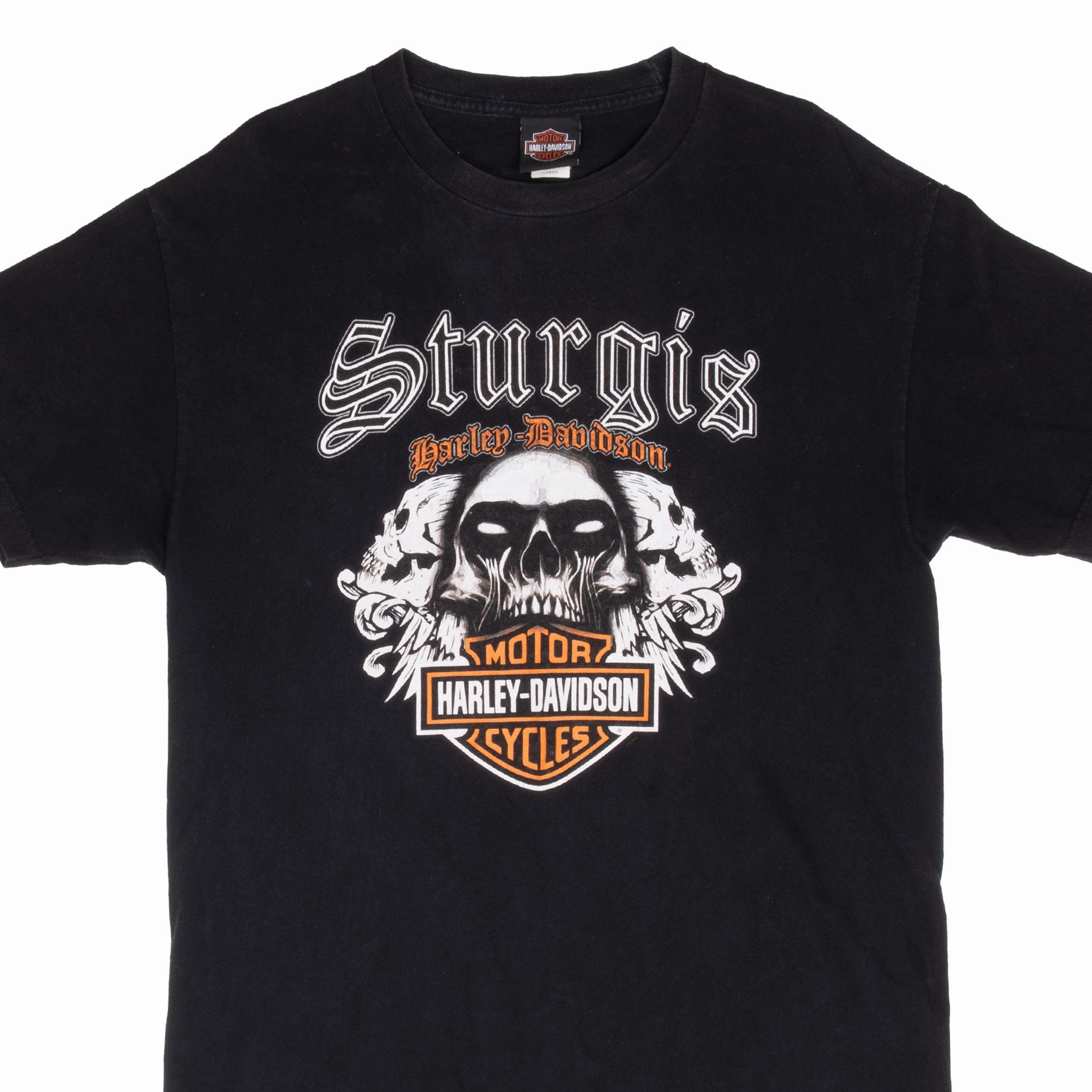 VINTAGE HARLEY DAVIDSON STURGIS NORTH DAKOTA 2015 TEE SHIRT LARGE LayeredHemDetails Soft And Comfortable