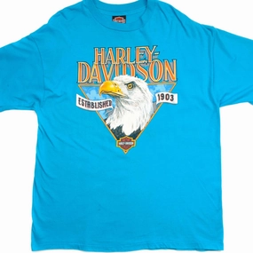 VINTAGE HARLEY DAVIDSON TEE SHIRT SIZE XL MADE IN USA Flexible Ribbed Cuffs Sporty Design