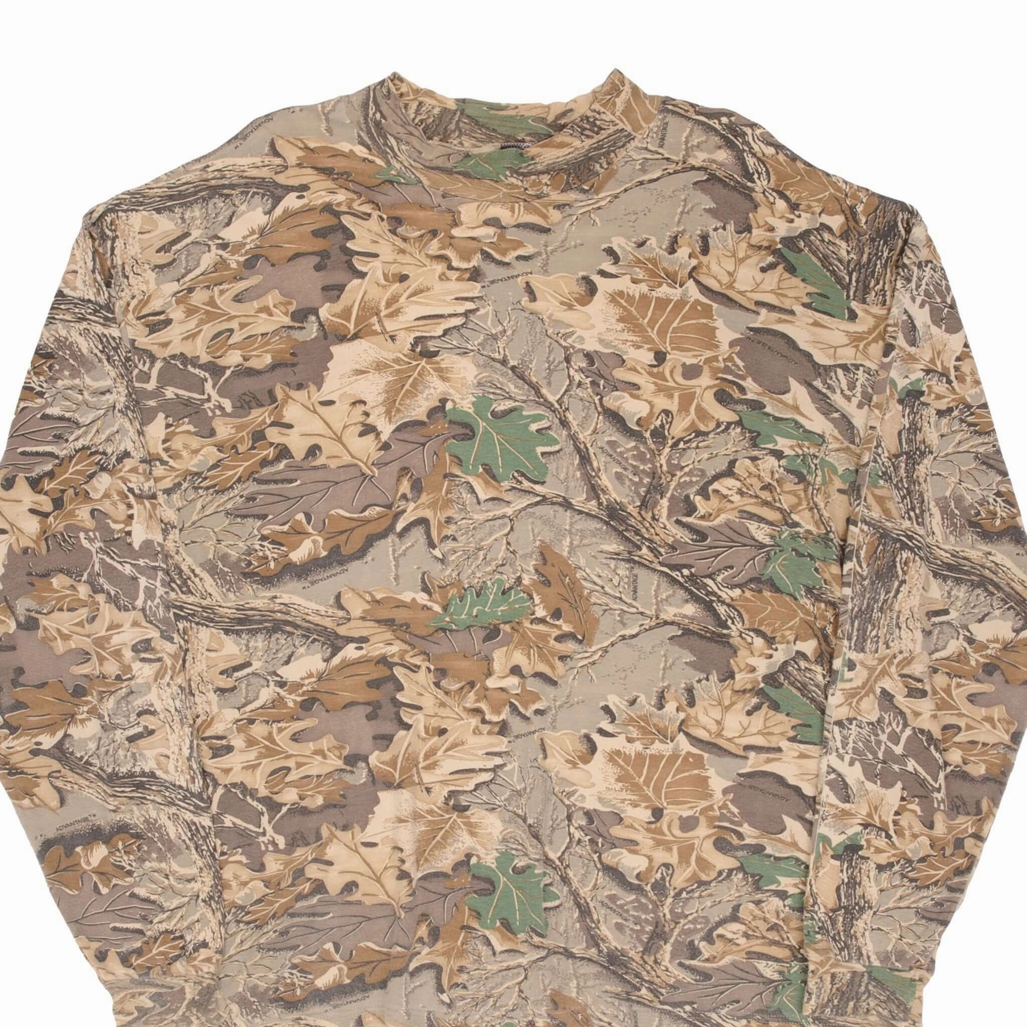 VINTAGE HUNTING ADVANTAGE CAMO LONG SLEEVE POCKET TURTLE NECK TEE SHIRT SIZE 2XL Fashion Fit