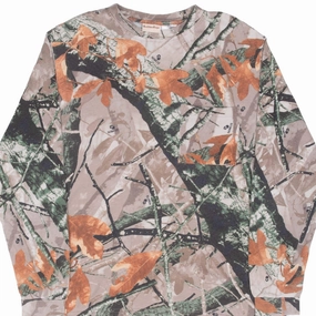 VINTAGE HUNTING FUSION 3D CAMO LONG SLEEVE POCKET TEE SHIRT MEDIUM Scoop neck femininity