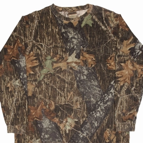 Timeless Fit VINTAGE HUNTING MOSSY OAK BREAK UP CAMO LONG SLEEVE POCKET TEE SHIRT SIZE 2XL
