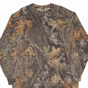 SlimFit VINTAGE HUNTING MOSSY OAK BREAK UP CAMO LONG SLEEVE TEE SHIRT SIZE XL