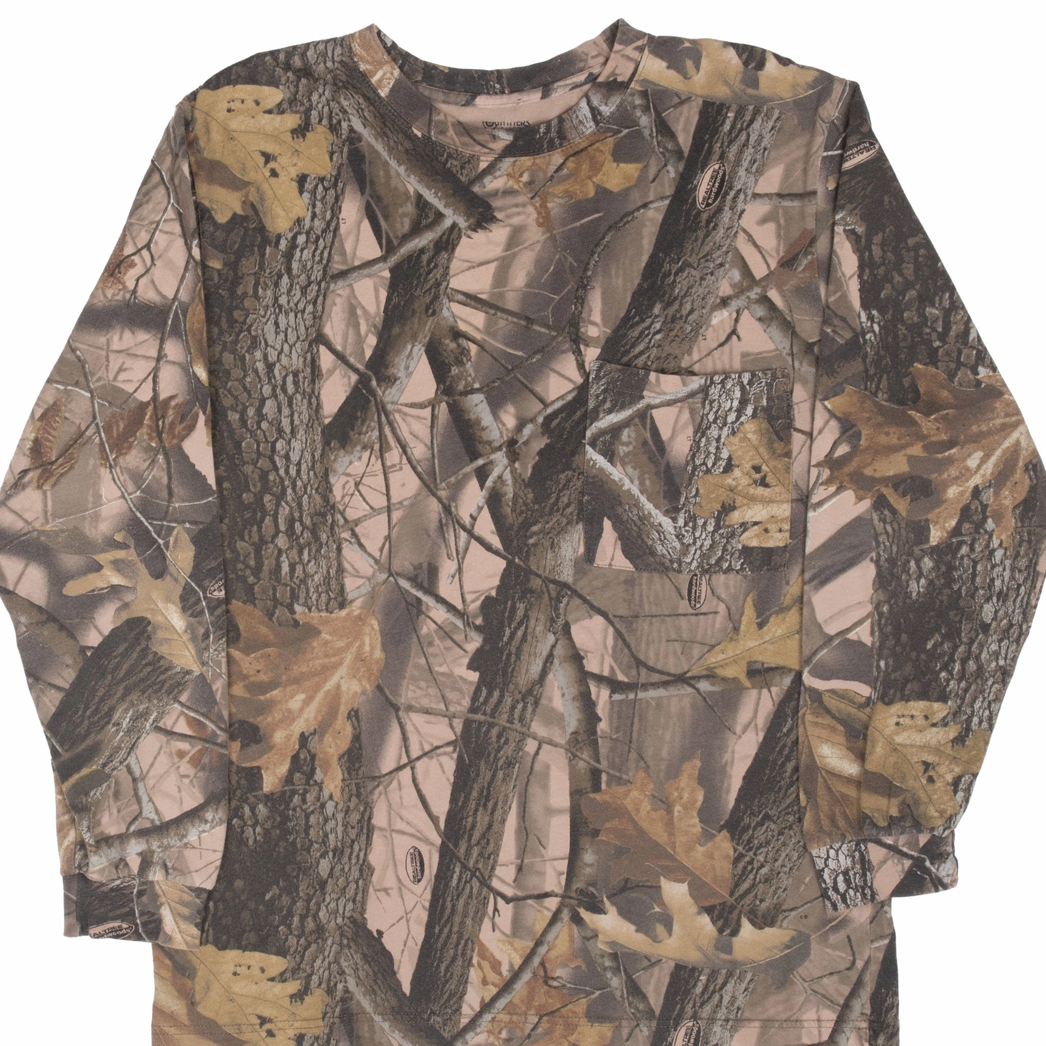VINTAGE HUNTING REALTREE HARDWOODS CAMO LONG SLEEVE POCKET TEE SHIRT MEDIUM Eco Certified Fiber