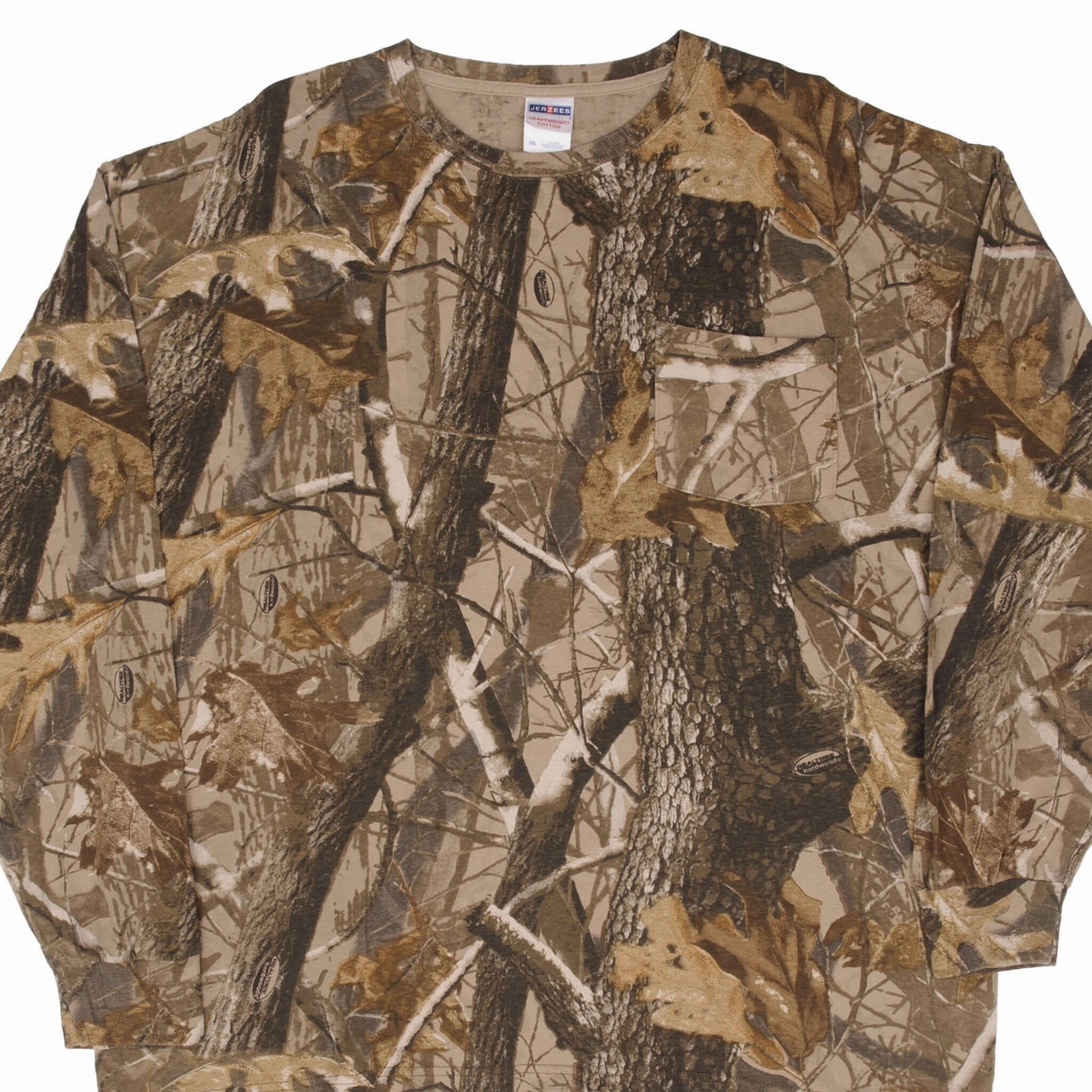 VINTAGE HUNTING REALTREE HARDWOODS CAMO LONG SLEEVE POCKET TEE SHIRT SIZE 2XL Sleek Performance Fit