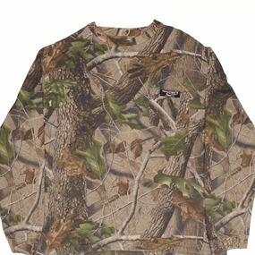 VINTAGE HUNTING REALTREE HARDWOODS CAMO LONG SLEEVE POCKET TEE SHIRT SIZE LARGE Geometric Pattern