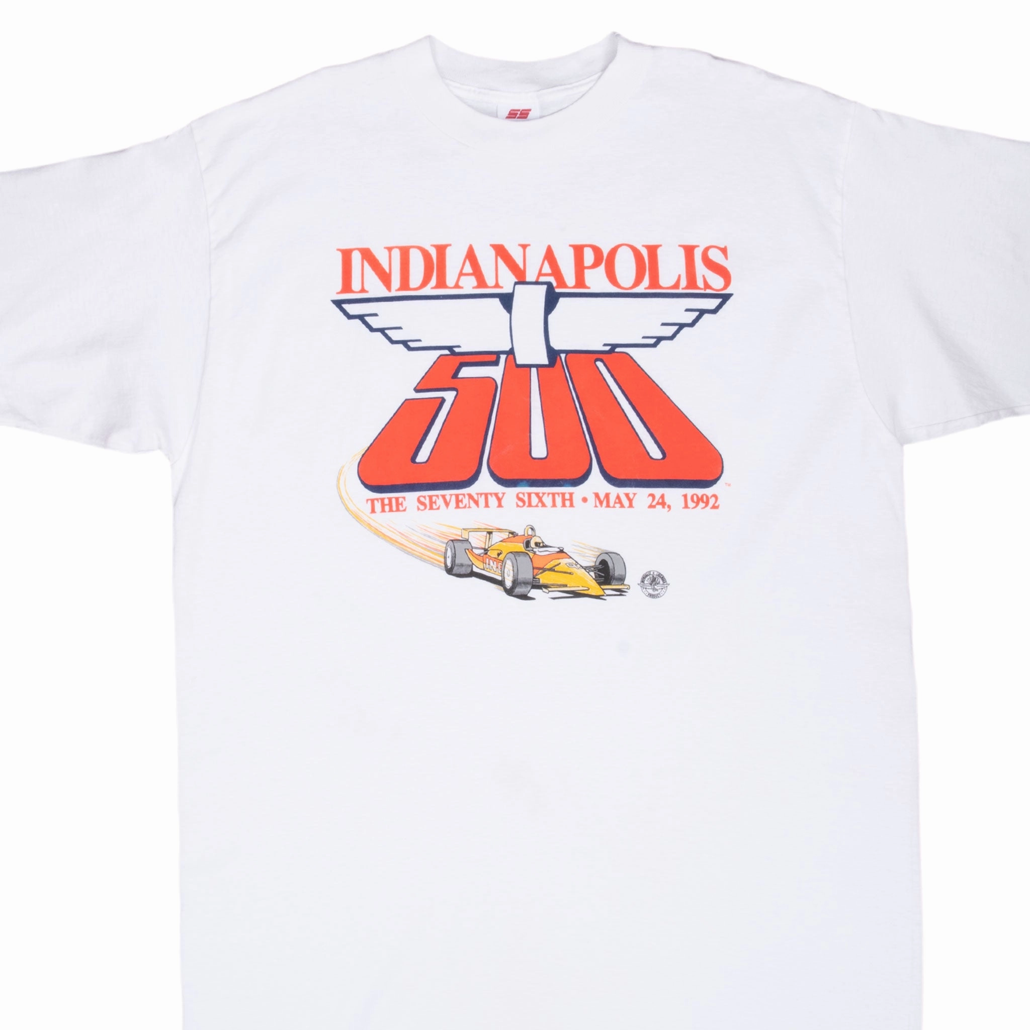 quick dry Lightweight Layer VINTAGE INDIANAPOLIS 500 INDY CAR RACING 1992 WHITE TEE SHIRT XL MADE IN USA