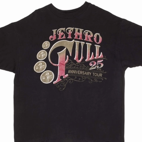 VINTAGE JETHRO TULL 25TH ANNIVERSARY 1993 TOUR TEE SHIRT XL MADE IN USA Easy Fit