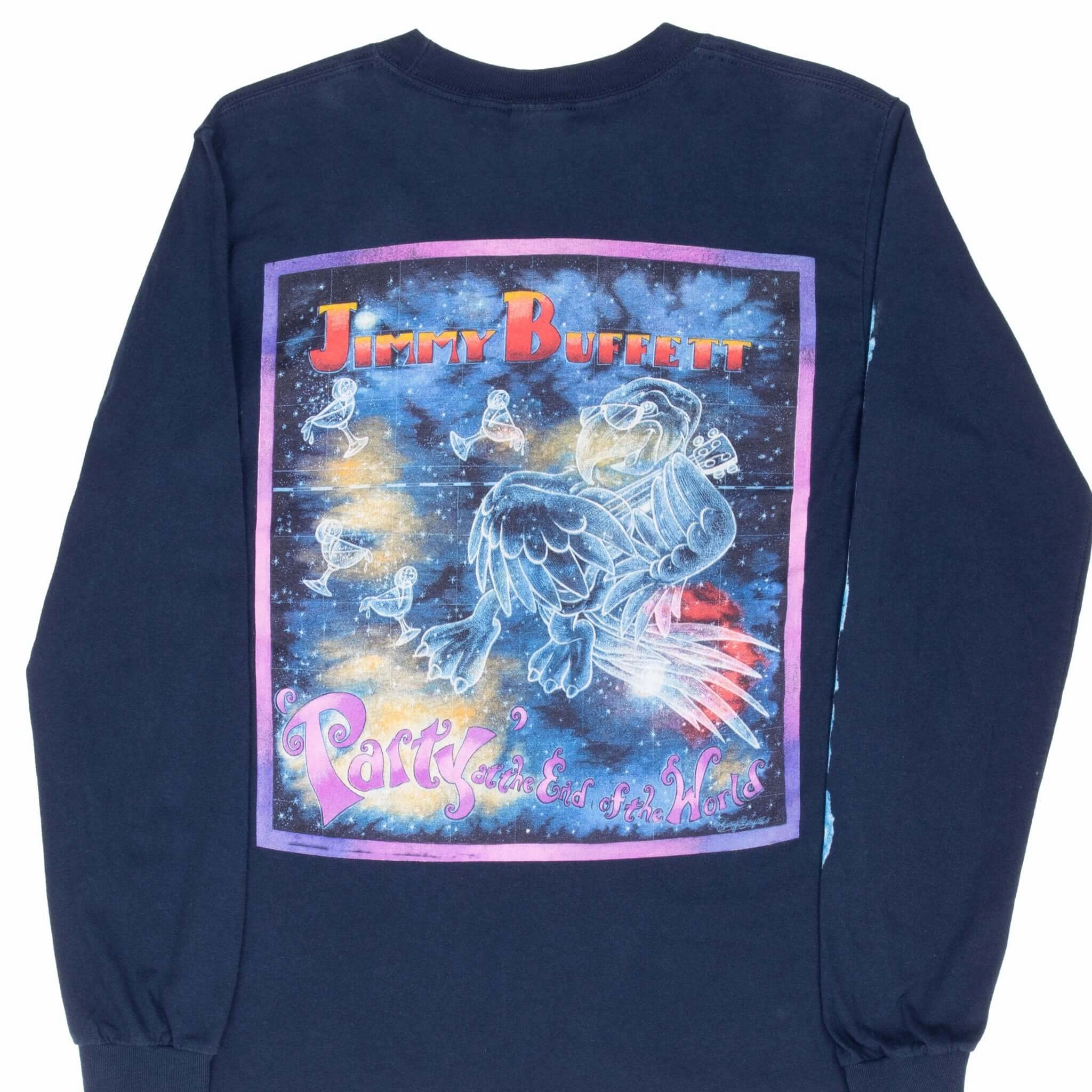 VINTAGE JIMMY BUFFETT PARTY AT THE END OF THE WORLD 2006 L/S TEE SHIRT SMALL Trendy Casual Wear