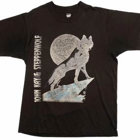 VINTAGE JOHN KAY & STEPPENWOLF 25 ANNIVERSARY TOUR TEE SHIRT 1992 LARGE MADE USA Micro Perforation AntiPillingTreatment