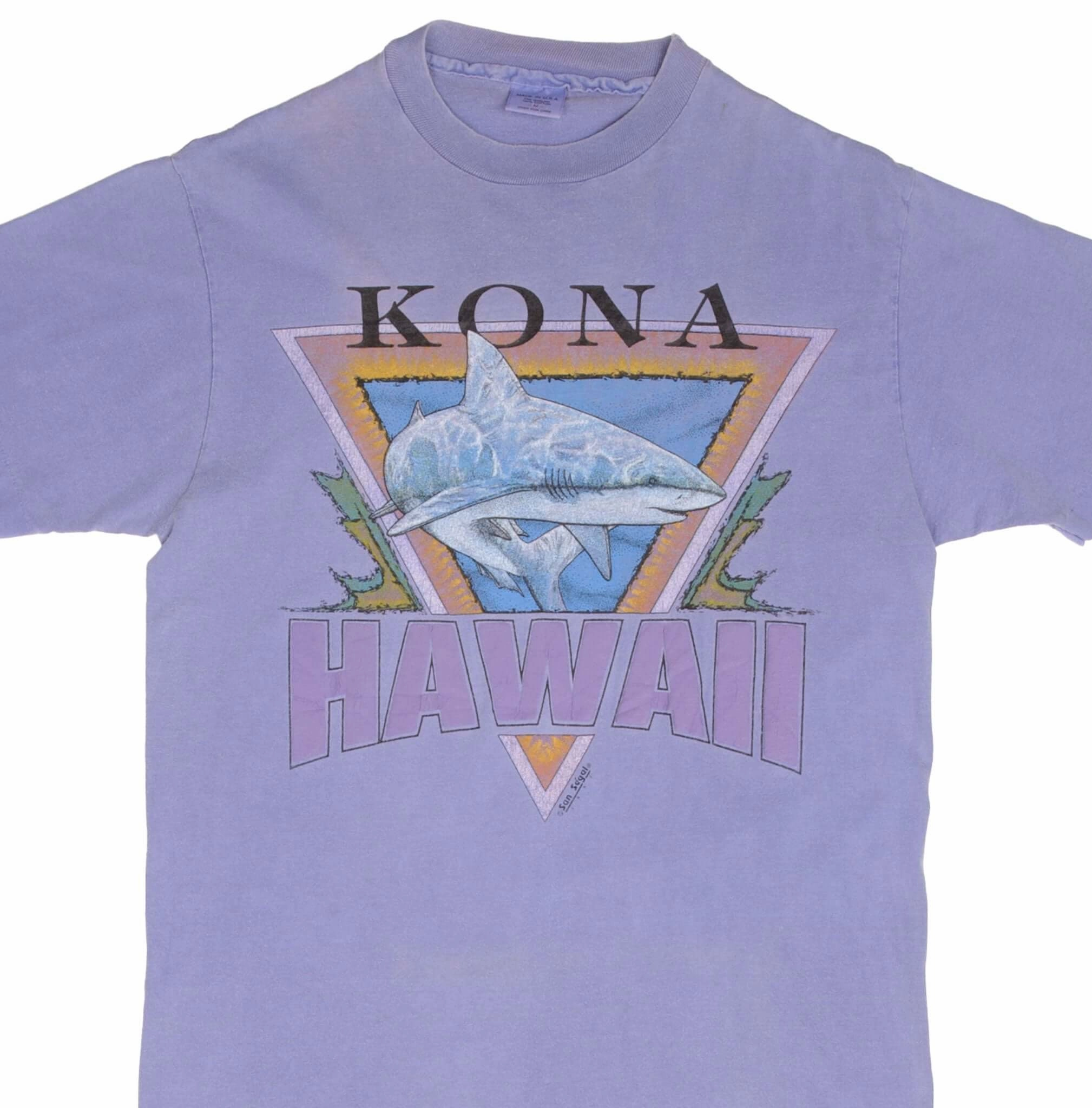 Perfect Layering Relaxed fit style VINTAGE KONA HAWAII SHARK GRAPHIC 1991 TEE SHIRT SIZE MEDIUM MADE IN USA