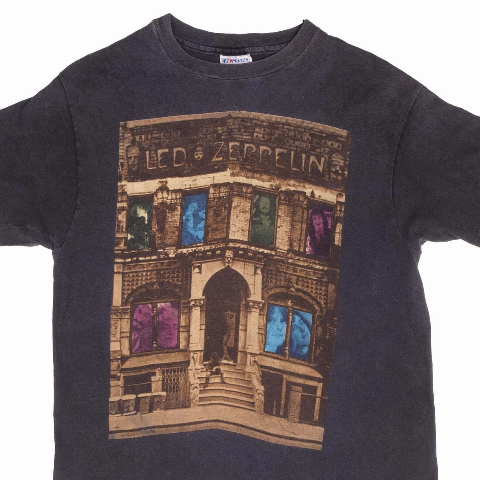 Leisure Wear Bold Statement VINTAGE LED ZEPPELIN PHYSICAL GRAFFITI TEE SHIRT 1990S MEDIUM MADE IN USA