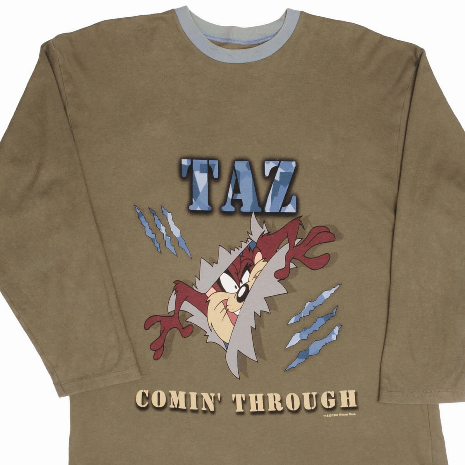 VINTAGE LOONEY TUNES TAZ MARK AND SPENCER 3/4 SLEEVE TEE SHIRT 1999 SIZE XL QuickDry Material