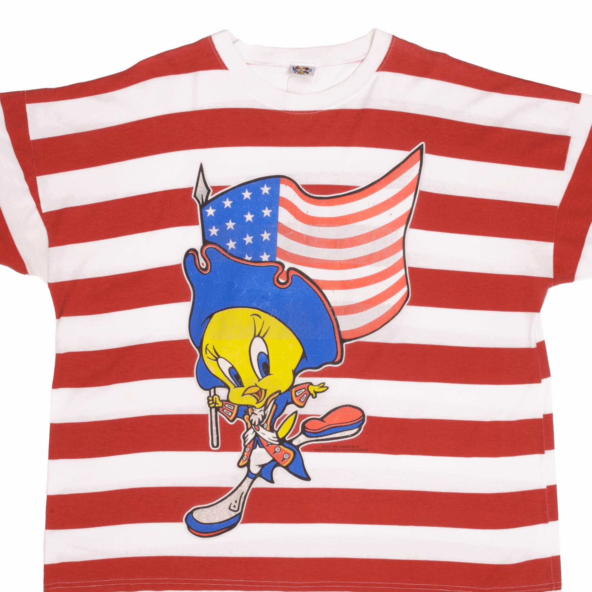 Cozy Wear Design Sleeveless freedom VINTAGE LOONEY TUNES TWEETY AMERICAN FLAG TEE SHIRT 1996 SIZE XL
