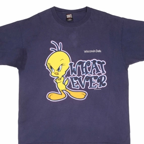VINTAGE LOONEY TUNES TWEETY WHATEVER TEE SHIRT 1997 SIZE XL MADE IN USA Feminine Touch Casual Choice Wear